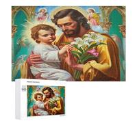 Jesucristo - Religión Puzzle 1000 Piezas Decoración del Hogar convicción Fe Obra De Arte 3D Rompecabezas Familiar para Familia Aliviar Estrés DIY Creativo Juguete Educativo 1000 PCS