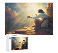 Jesucristo - Religión Puzzle 1000 Piezas Estera Portátil convicción Fe Rompecabezas 3D para Adultos Y Niños A 12 Años DIY Creativo Aliviar Estrés Decoración del Hogar 1000 PCS