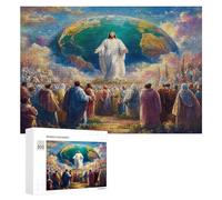 Jesucristo - Religión Puzzle 300 Piezas A Partir De 12 Años fe Rompecabezas Familiar 3D DIY Creativo para Adultos Y Niños Desafío Intelectual Estera Portátil 300 PCS