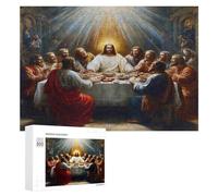 Jesucristo - Religión Puzzle 300 Piezas Moderno DIY fe Rompecabezas para Hombres Y Mujeres A 14 Años Aliviar Estrés Decoración Hogar Estera Portátil 3D 300 PCS