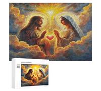 Jesucristo - Religión Puzzle 300 Piezas Obra De Arte Moderna convicción Fe Rompecabezas 3D para Adultos Y Niñas A 14 Años DIY Creativo Aliviar Estrés Estera Portátil 300 PCS