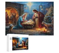 Jesucristo - Religión Puzzle 300 Piezas Portátil 3D Familiar fe Estera Rompecabezas para Adultos Y Niñas A 14 Años DIY Creativo Aliviar Estrés Decoración Hogar 300 PCS