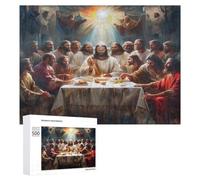 Jesucristo - Religión Puzzle 500 Piezas Educativo 3D Familiar convicción Fe Juego Intelectual para Niños A 12 Años Y Adultos Rompecabezas DIY Creativo Aliviar Estrés 500 PCS