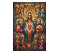 Jesucristo - Religión Puzzles 1000 Piezas Construir DIY 3D Sin Pegamento convicción Fe Rompecabezas para Adultos Maquetas Educativas Aliviar Estrés Estera Portátil 1000 PCS