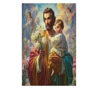 Jesucristo - Religión Puzzles 1000 Piezas Construir DIY 3D Sin Pegamento fe Rompecabezas para Adultos Maquetas Educativas Aliviar Estrés Estera Portátil 1000 PCS