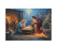 Jesucristo - Religión Puzzles 300 Piezas Construir DIY 3D fe Rompecabezas para Adultos Maquetas Educativas Aliviar Estrés Estera Portátil 300 PCS