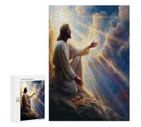 Jesucristo - Religión Puzzles 300 Piezas Impossible Desafío convicción Fe Rompecabezas Circular para Adultos Y Niñas A 14 Años Decoración Hogar Estera Portátil DIY Moderno 300 PCS