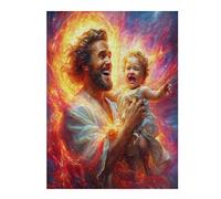 Jesucristo - Religión Puzzles 500 Piezas Construir DIY 3D Sin Pegamento fe Rompecabezas para Adultos Maquetas Educativas Aliviar Estrés Estera Portátil 500 PCS