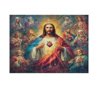 Jesucristo - Religión Puzzles 500 Piezas DIY Creativo fe Rompecabezas Familiar para Toda La Familia Juguete Educativo Aliviar Estrés Decorativo 500 PCS