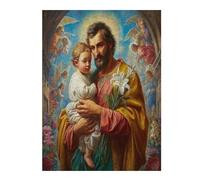 Jesucristo - Religión Puzzles 500 Piezas Estera Portátil 3D Antideslizante fe Rompecabezas Familiar para Adultos Aliviar Estrés Decoración Hogar Moderno Creativo 500 PCS