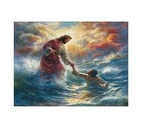 Jesucristo - Religión Puzzles 500 Piezas Maquetas 3D Construir Sin Pegamento fe Rompecabezas Educativo para Familia Desafío Intelectual Decoración Hogar 500 PCS