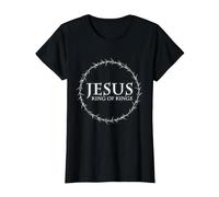 Jesucristo Rey Cruz Cristiana Biblia Dios fe Camiseta, Mujer, Negro, 3XL
