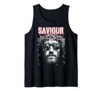 Jesucristo Salvador Retro Vintage Christian Pop Art Camiseta sin Mangas
