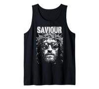 Jesucristo Salvador Retro Vintage Christian Pop Art Camiseta sin Mangas