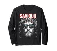 Jesucristo Salvador Retro Vintage Christian Pop Art Manga Larga