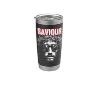 Jesucristo Salvador Retro Vintage Christian Pop Art Vaso térmico de acero inoxidable de doble pared