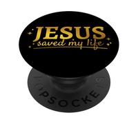 Jesucristo Salvó Mi Vida Cristiana Fe Creyente Regalo PopSockets PopGrip Adhesivo