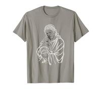 Jesucristo sosteniendo lindo cordero bebé en sus manos amorosas Camiseta