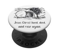 Jesucristo vivió murió y resucitó PopSockets PopGrip Adhesivo