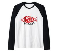 Jesus 24-7-365 Camiseta Manga Raglan
