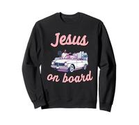 Jesús a bordo coche convertible fe cita conducción cristiana Sudadera