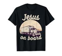 Jesús a bordo Conductor de camión Christian Faith Graphic Camiseta
