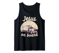 Jesús a bordo Conductor de camión Christian Faith Graphic Camiseta sin Mangas