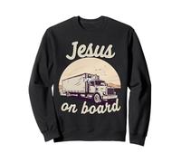 Jesús a bordo Conductor de camión Christian Faith Graphic Sudadera
