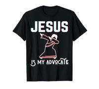 Jesús Abogado Navidad Nacimiento Pascua Crucificado Hijo de Dios Camiseta gráfica económica, Hombre, Negro, XL