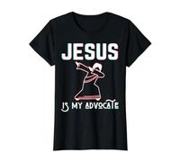 Jesús Abogado Navidad Nacimiento Pascua Crucificado Hijo de Dios Camiseta gráfica económica, Mujer, Negro, M