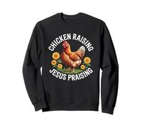 Jesús Alabando Pollo Criando Divertido Fe Granja Aves Amor Sudadera