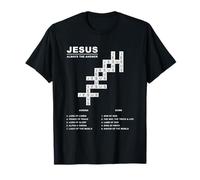 Jesus, Always The Answer - Christian Faith Crossword Puzzle Camiseta
