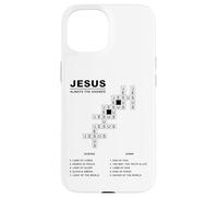 Jesus, Always The Answer - Christian Faith Crossword Puzzle Carcasa para iPhone 15