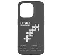 Jesus, Always The Answer - Christian Faith Crossword Puzzle Carcasa para iPhone 15 Pro