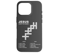 Jesus, Always The Answer - Christian Faith Crossword Puzzle Carcasa para iPhone 16 Pro