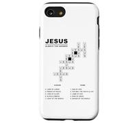 Jesus, Always The Answer - Christian Faith Crossword Puzzle Carcasa para iPhone SE (2020) / 7/8