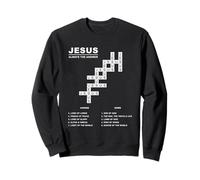 Jesus, Always The Answer - Christian Faith Crossword Puzzle Sudadera