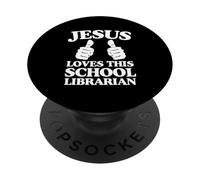 Jesús ama a Esta Escuela Bibliotecario Culto de la Iglesia Cristiana PopSockets PopGrip Adhesivo