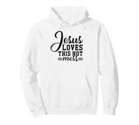 Jesús ama a Este Cristo Caliente Dios Cristiano Cruz Hombres y Mujeres Sudadera con Capucha