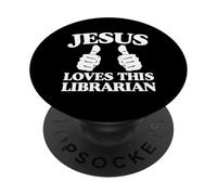 Jesús ama a Este Grupo de adoración de la Iglesia Cristiana bibliotecaria PopSockets PopGrip Adhesivo