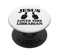 Jesús ama a Este Grupo de adoración de la Iglesia Cristiana bibliotecaria PopSockets PopGrip Adhesivo