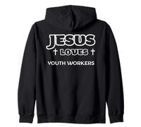 Jesús ama a los Trabajadores Juveniles Líderes Juveniles éticos Cristianos Sudadera con Capucha