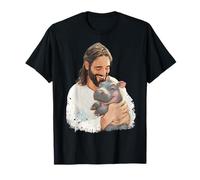 Jesús ama a Moo Deng Bouncy Pig Meme, lindo bebé hipopótamo Camiseta