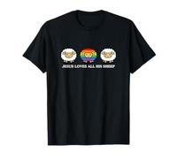 Jesús ama a Todas Sus ovejas Funny Rainbow Gay Pride Desfile Dios Camiseta