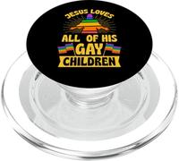 Jesús ama a Todos Sus Hijos homosexuales Christian LGBTQ Ally PopSockets PopGrip para MagSafe