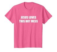 Jesús ama Este lío Caliente Camiseta, Niños, Rosa Jaspeado, 6 años
