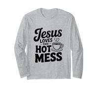 Jesús ama Este lío Caliente Humor Cristiano Divertido Manga Larga