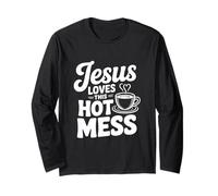 Jesús ama Este lío Caliente Humor Cristiano Divertido Manga Larga