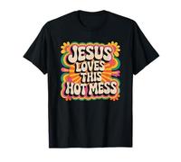 Jesús ama Este lío Caliente Humor Cristiano Groovy Camiseta