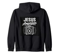 Jesús amplifica, equipo de alabanza de música de adoración cristiana Sudadera con Capucha